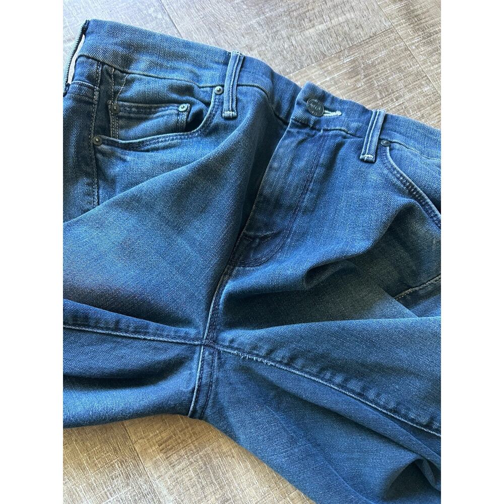 MOTHER The Looker Ankle Fray Repeating Love Skinny Jeans Womens 26 Raw Hem Blue - Picture 11 of 13